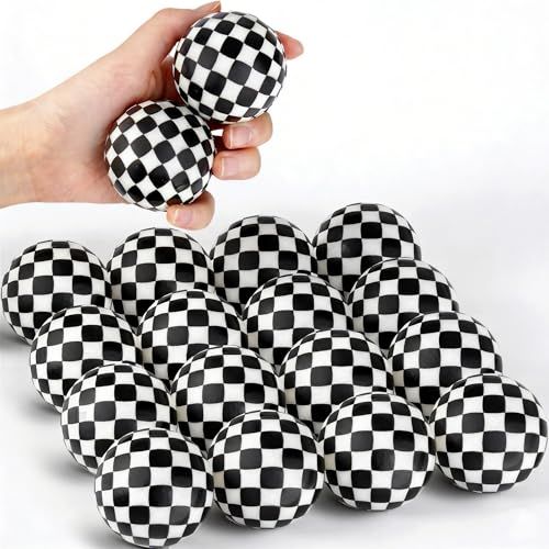 XIPEGPA Checkered Racing Stress Balls, 16-Pack