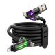 MFish 240W 4-in-1 USB C and Lightning Charging Cable, 6.6ft, Black