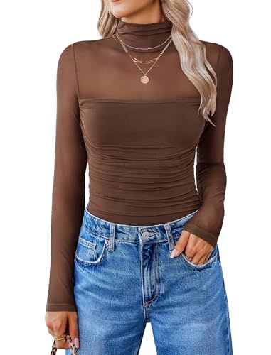 Avidlove Long-Sleeve Turtleneck Mesh Bodysuit