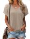 JUSTFASHIONNOW V-Neck Dolman Sleeve Side-Split Top