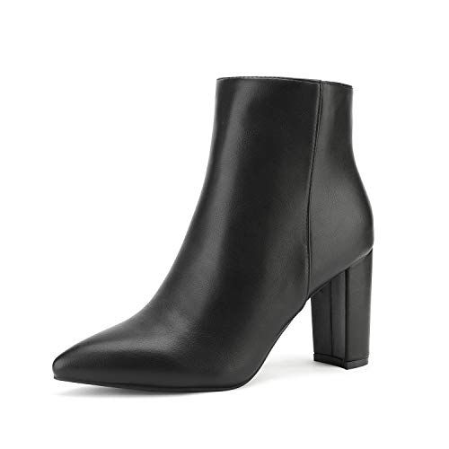 DREAM PAIRS Chunky Heel Pointed Toe Ankle Booties