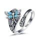 EJALEN Sterling Silver Dragonfly Turquoise Spoon Ring