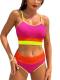 TASHEHE High Waisted Color Block Bikini Set