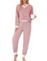 JustFashionNow Long Sleeve Striped Pajama Lounge Set