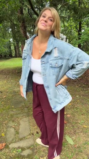 LifeShe Oversized Distressed Boyfriend Denim Jacket