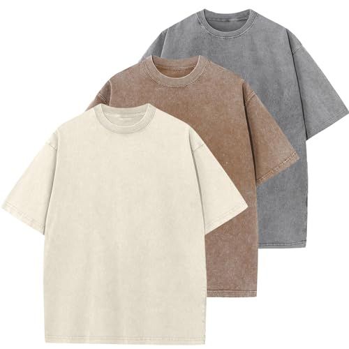 Oversized Heavy Cotton Tees, 3-Pack (Vintage Basic)