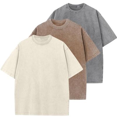 Oversized Heavy Cotton Tees, 3-Pack (Vintage Basic)