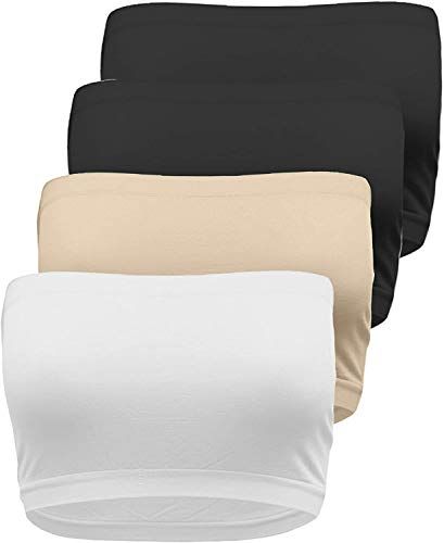 TL Strapless Bandeau Bra, 4-Pack