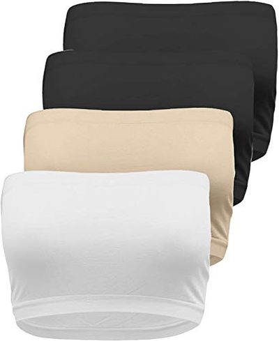 TL Strapless Bandeau Bra, 4-Pack