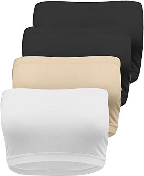 TL Strapless Bandeau Bra, 4-Pack