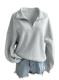 SHEWIN Quarter Zip Mock Neck Pullover Sweatshirt, Gray, X-Large