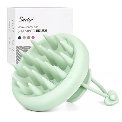 Sndyi Silicone Scalp Massager Shampoo Brush, Mint Green