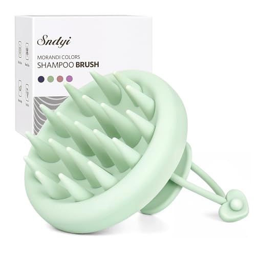 Sndyi Silicone Scalp Massager Shampoo Brush, Mint Green