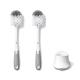 OXO Tot Bottle Brush with Nipple Cleaner and Stand, Gray, 2-Pack