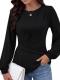 AUMORA Women's Long Sleeve Peplum Top