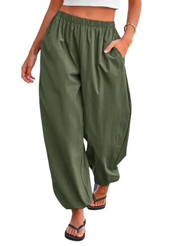 Tankaneo Balloon Wide-Leg Pants (Army Green)