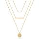 Dainty Layered Simulated Pearl Bar Pendant Necklace