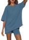 Nirovien Oversized V-Neck Short-Sleeve Split Tee