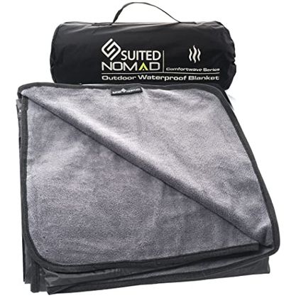 SUITEDNOMAD Waterproof Sherpa Stadium Blanket