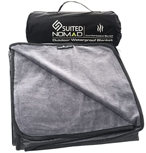 SUITEDNOMAD Waterproof Sherpa Stadium Blanket