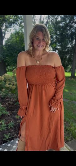 AUMORA Off-Shoulder Long Sleeve Boho Maxi Dress, White