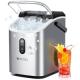 ecozy Nugget Ice Maker Countertop, Stainless Steel