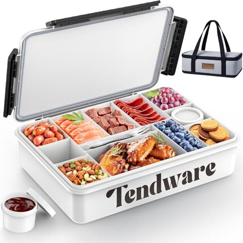 TENDWARE LIFE Insulated Snackle Box Container with Serving Tray