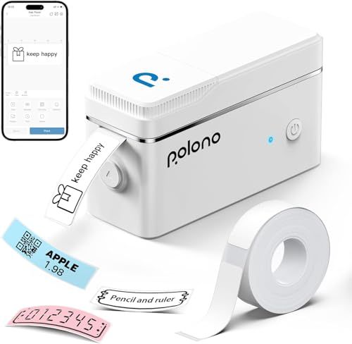 POLONO P31S Bluetooth Label Maker Machine with Tape
