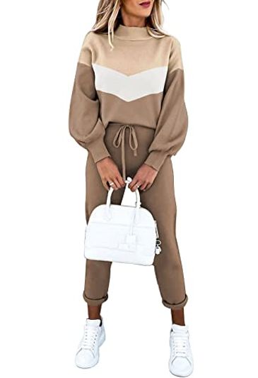 Fixmatti Color-Block Long-Sleeve Jogger Set
