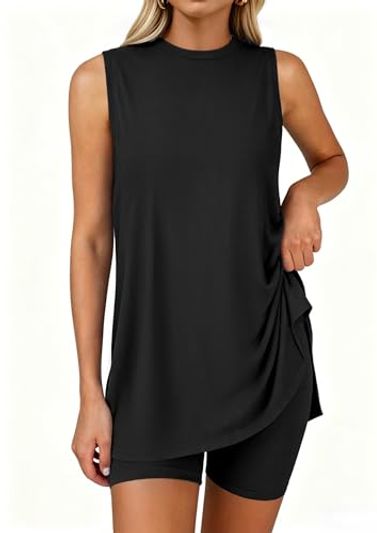 GKBK Two Piece Biker Short Set for Women