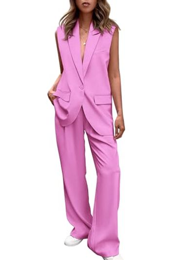 PRETTYGARDEN 2-Piece Vest Blazer & Pants Suit