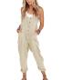 Yeokou Women's Linen Cotton Overalls Jumpsuit