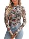 Dealmore Lace Floral Mesh Mockneck Top, Going-Out