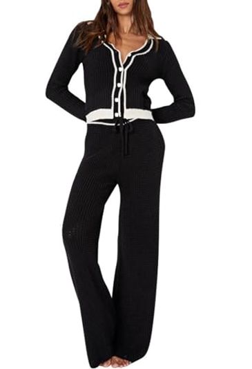 Viottiset 2-Piece Sweatsuit Set, Sweatshirt & Wide-Leg Pants