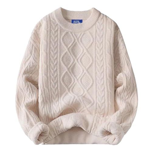 Aelfric Eden Oversized Cable Knit Crewneck Sweater, Beige
