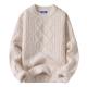 Aelfric Eden Oversized Cable Knit Crewneck Sweater, Beige