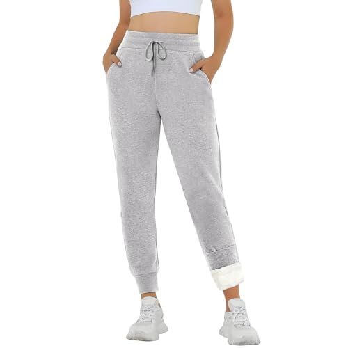 MAYSTEPPE Sherpa Fleece-Lined Joggers with Pockets