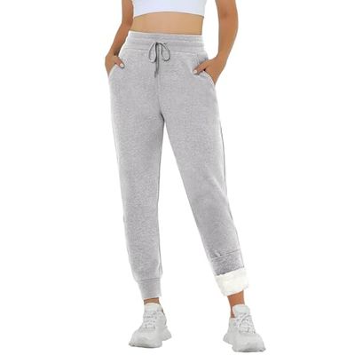 MAYSTEPPE Sherpa Fleece-Lined Joggers with Pockets