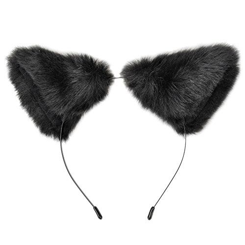 E-TING Long Fur Cat Ears Cosplay Headband