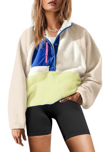 Yanekop Fuzzy Fleece Button-Down Sherpa Jacket