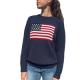 American Flag Knit Pullover Sweater Long Sleeve