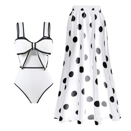 RUDHSJNJK Women's One-Piece Swimsuit with Cover-Up Skirt