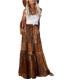 EARKOHA Bohemian Tiered Ruffle Maxi Skirt with Pockets