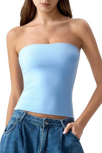 QINSEN Double-Lined Strapless Tube Top