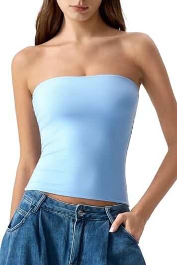 QINSEN Double-Lined Strapless Tube Top
