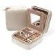 BLUTETE Travel Jewelry Box Organizer with Mirror, Champagne