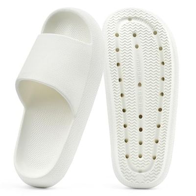 JENN ARDOR Beige Pillow Slides, Non-Slip Cloud Sandals