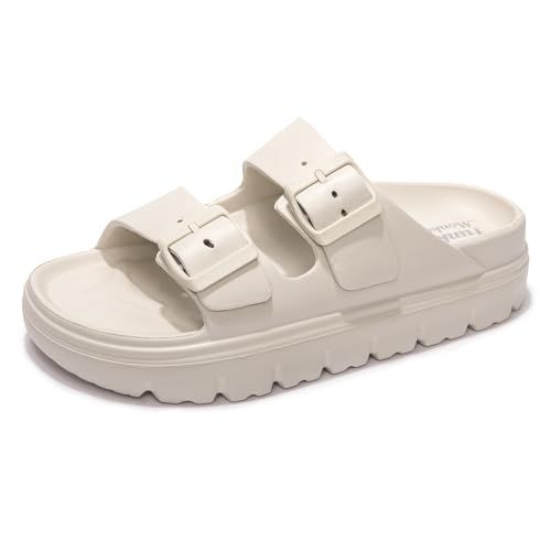 FUNKYMONKEY Women's Platform Comfort Slides