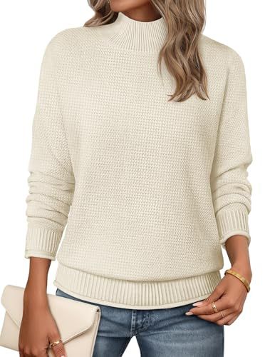 MEROKEETY Cozy Turtleneck Knit Pullover