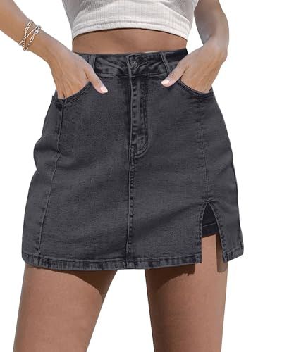 luvamia Denim Skort, Stone Gray